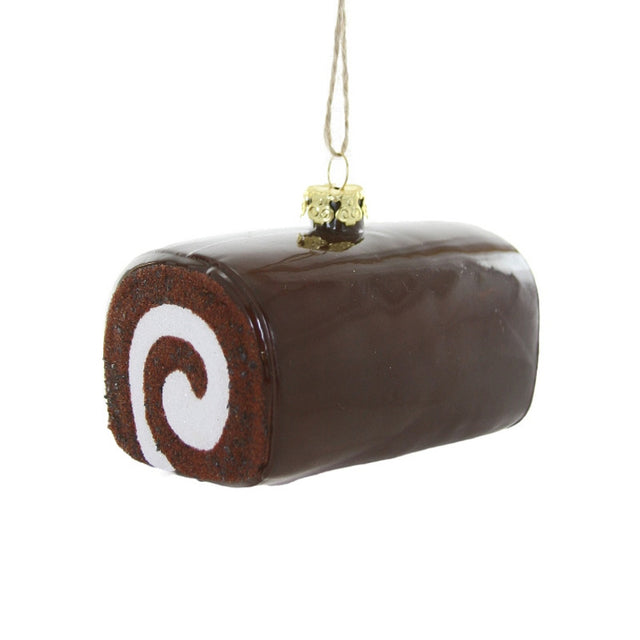 Chocolate Swiss Roll Holiday Ornament