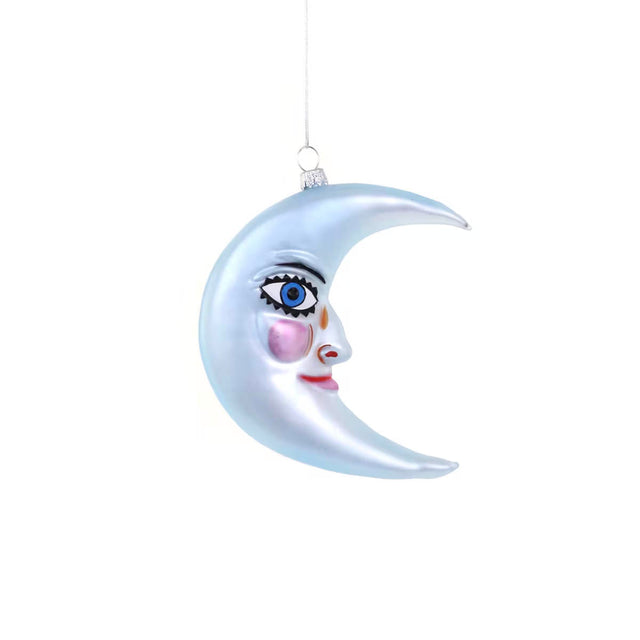 Blue Crescent Moon Ornament