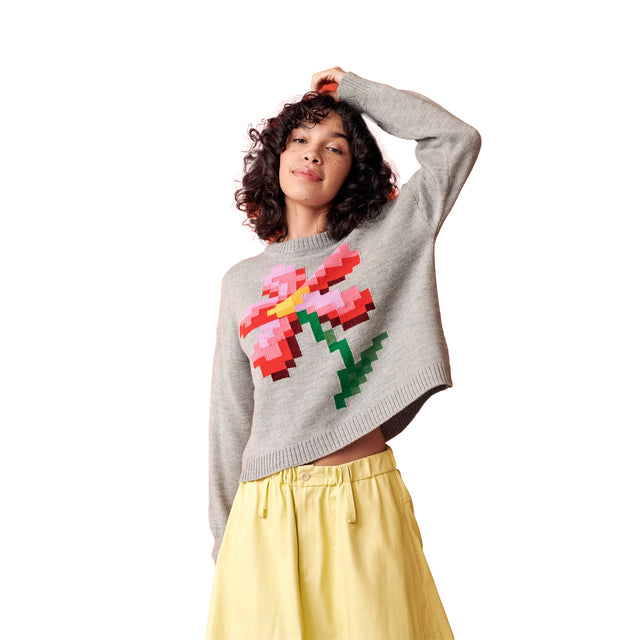 Pixel Flower Sweater