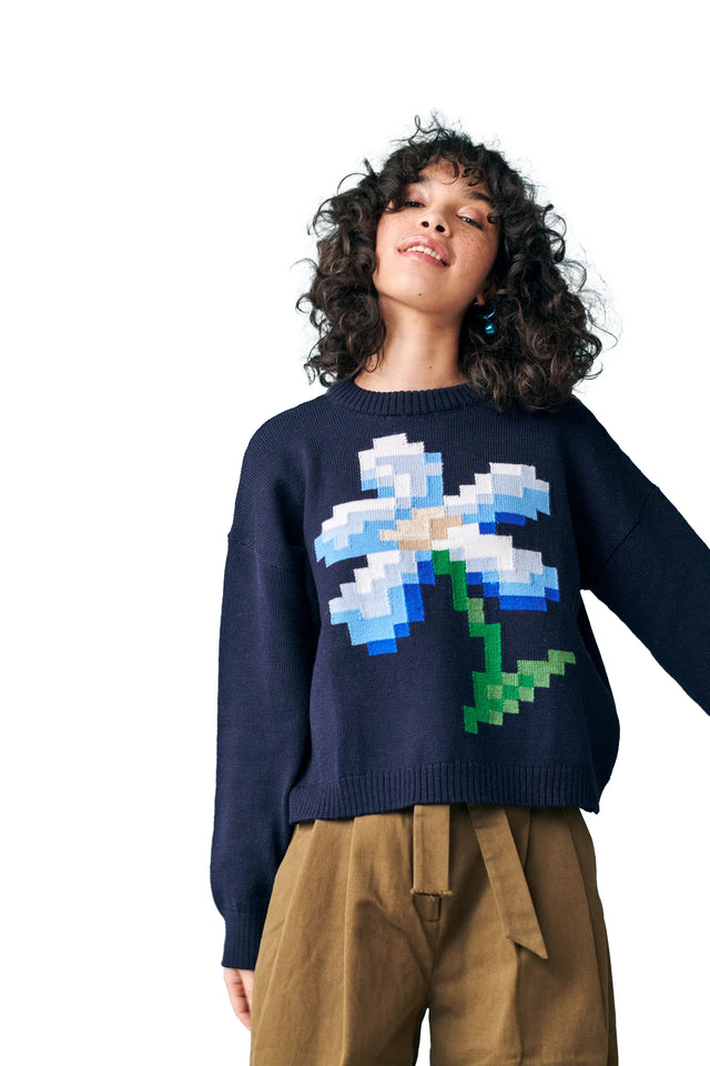 Pixel Flower Sweater