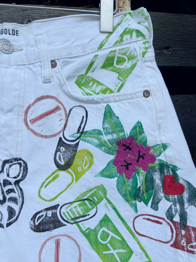 DIY Custom Painted Jeans l LV Jeans 