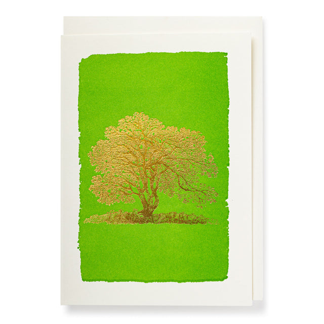 Oak Tree in Gold Notelet Card