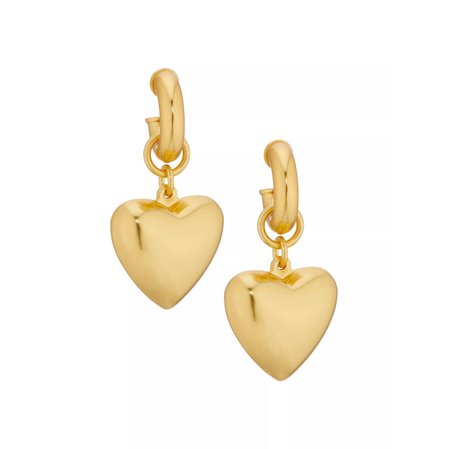 The Puffy Heart Gold Earrings