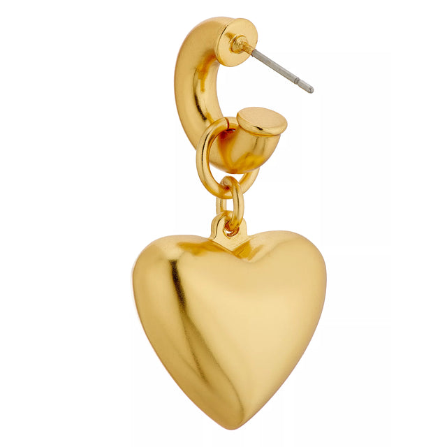 The Puffy Heart Gold Earrings