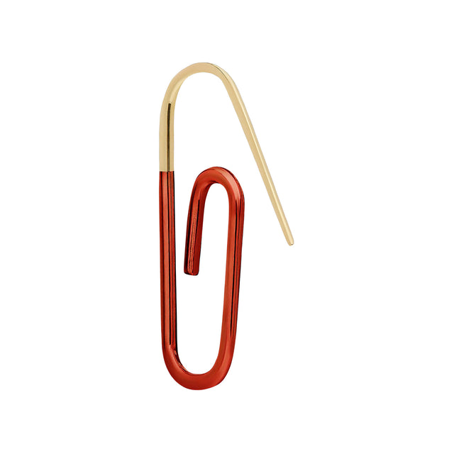 Metallic Enamel Paperclip Earring